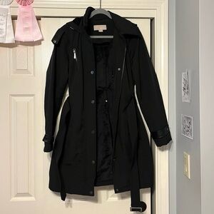 Michael Kors size large black trench coat with belt